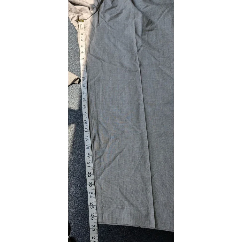 Eskandar Cropped Wide Leg Pant Gray Wool Silk High Rise Business Casual Size 3